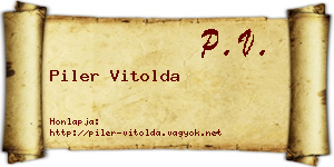 Piler Vitolda névjegykártya